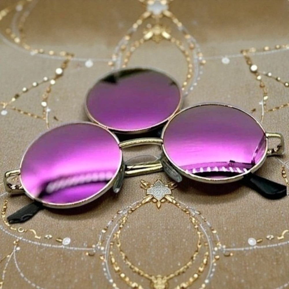 New Purple Third Eye Round Sunglasses Trippy Rave Festival EDC Reflective Round